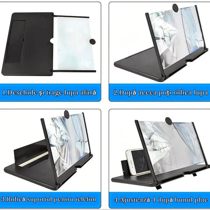 Lupă de ecran 3D pliabilă de 30 cm pentru telefon mobil 📱🔍